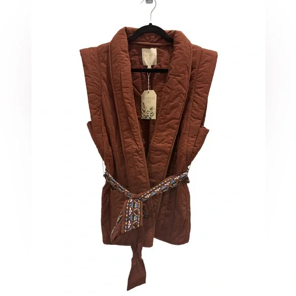 NWT Women's Farmers Market Quilted Vest Size Medium Color Brown - Picture 4 of 8